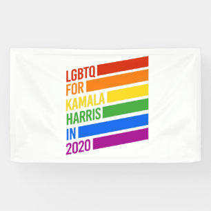 LGBTQ voor KAMALA HARRIS Rainbow Stripes Spandoek