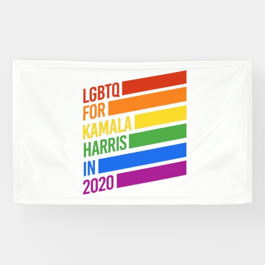 LGBTQ voor KAMALA HARRIS Rainbow Stripes Spandoek (Horizontaal)