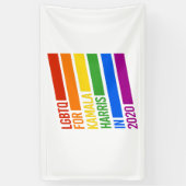 LGBTQ voor KAMALA HARRIS Rainbow Stripes Spandoek (Verticaal)