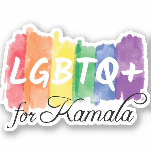 LGBTQ voor Kamala Rainbow Gay Pride Laptop Sticker (Voorkant)
