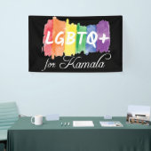 LGBTQ voor Kamala Rainbow Gay Pride verkiezing Spandoek (Beurs)