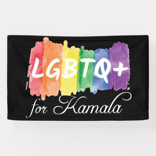 LGBTQ voor Kamala Rainbow Gay Pride verkiezing Spandoek (Horizontaal)
