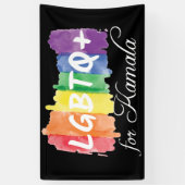 LGBTQ voor Kamala Rainbow Gay Pride verkiezing Spandoek (Verticaal)
