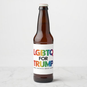 LGBTQ VOOR TRUMP GAY LESBISCH VOOR TRUMP 2024 BIER ETIKET