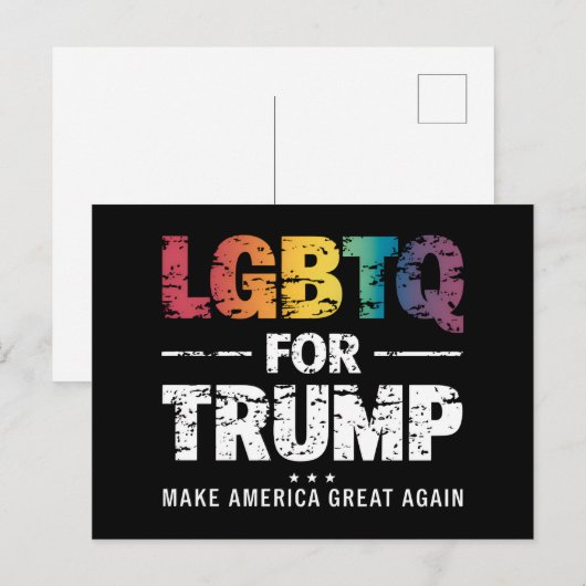 LGBTQ VOOR TRUMP GAY LESBISCH VOOR TRUMP 2024 BRIEFKAART (Voorkant / Achterkant)