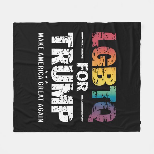 LGBTQ VOOR TRUMP GAY LESBISCH VOOR TRUMP 2024 FLEECE DEKEN (Voorkant (Horizontaal))