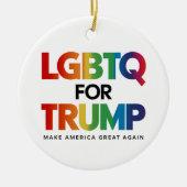 LGBTQ VOOR TRUMP GAY LESBISCH VOOR TRUMP 2024 KERAMISCH ORNAMENT (Voorkant)