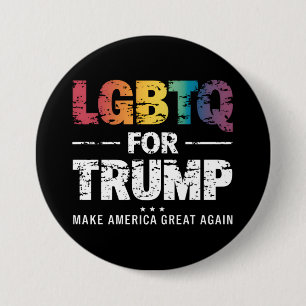 LGBTQ VOOR TRUMP HOMO LESBIEN VOOR TRUMP 2024  RONDE BUTTON 7,6 CM