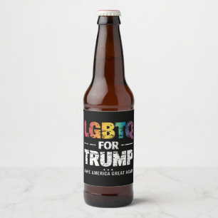 LGBTQ VOOR TRUMP HOMOSEKSUEEL LESBIEN VOOR TRUMP 2 BIER ETIKET