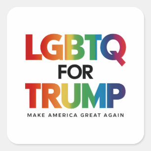 LGBTQ VOOR TRUMP HOMOSEKSUEEL LESBIEN VOOR TRUMP 2 VIERKANTE STICKER