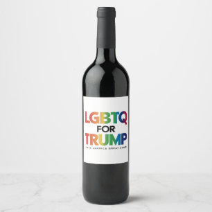 LGBTQ VOOR TRUMP HOMOSEKSUEEL LESBIEN VOOR TRUMP 2 WIJN ETIKET