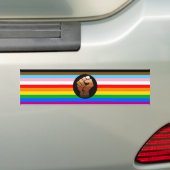 LGBTQ+ Voortgangspunt - Primaire vlag Bumpersticker (Op auto)