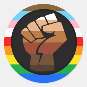 LGBTQ+ Voortgangspunt - Primaire vlag Ronde Sticker