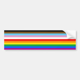 LGBTQ+ Voortgangsvlag Stripes Bumpersticker