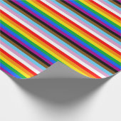 LGBTQ+ Voortgangsvlag Stripes Cadeaupapier (Hoek)