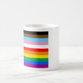 LGBTQ+ Voortgangsvlag Stripes Koffiemok (Center)