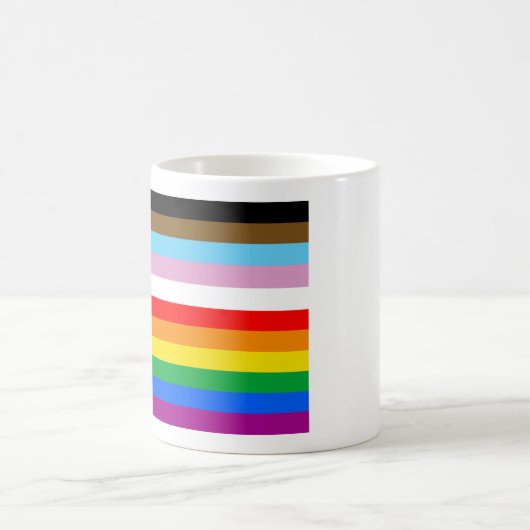 LGBTQ+ Voortgangsvlag Stripes Koffiemok (Center)