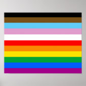 LGBTQ+ Voortgangsvlag Stripes Poster (Voorkant)