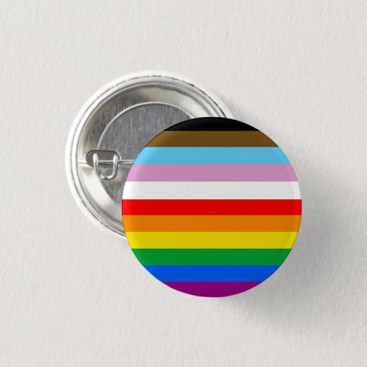 LGBTQ+ Voortgangsvlag Stripes Ronde Button 3,2 Cm (Voorkant /achterkant)