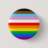 LGBTQ+ Voortgangsvlag Stripes Ronde Button 3,2 Cm (Voorkant)