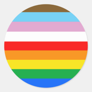 LGBTQ+ Voortgangsvlag Stripes Ronde Sticker