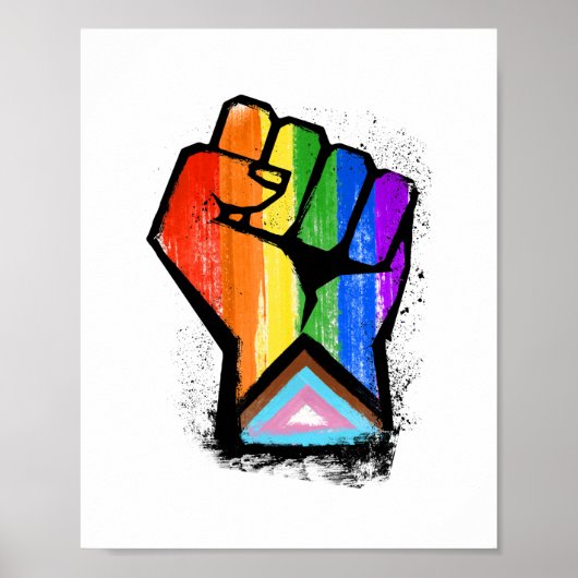 LGBTQ VOORUITGANG PRIDE FIST POSTER (Voorkant)
