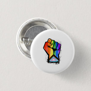 LGBTQ VOORUITGANG PRIDE FIST RONDE BUTTON 3,2 CM