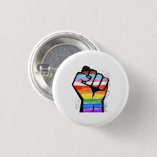 LGBTQ VOORUITGANG PRIDE FIST RONDE BUTTON 3,2 CM