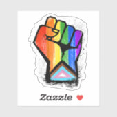 LGBTQ VOORUITGANG PRIDE FIST STICKER (Vel)