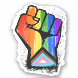 LGBTQ VOORUITGANG PRIDE FIST STICKER
