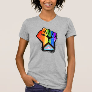 LGBTQ VOORUITGANG PRIDE FIST T-SHIRT