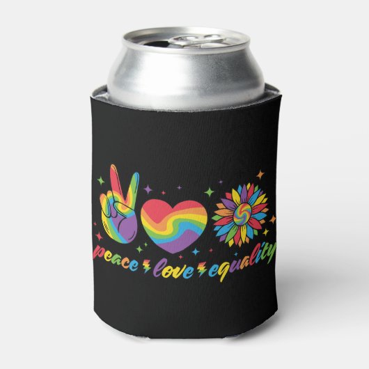 LGBTQ - Vrede, Liefde, Gelijkheid Blikjeskoeler (Blikje Voorkant)