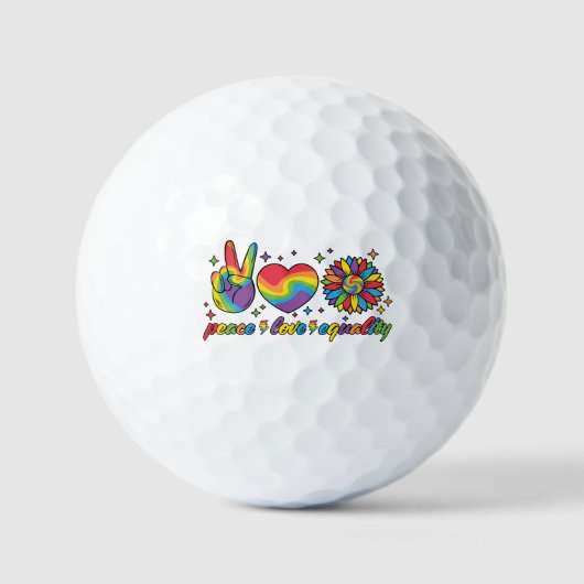 LGBTQ - Vrede, Liefde, Gelijkheid Golfballen (Voorkant)