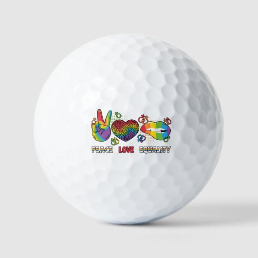 LGBTQ - Vrede, Liefde, Gelijkheid - Regenboog Kleu Golfballen (Voorkant)