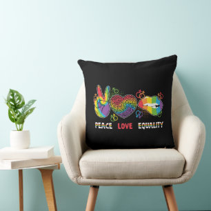 LGBTQ - Vrede, Liefde, Gelijkheid - Regenboog Kleu Kussen