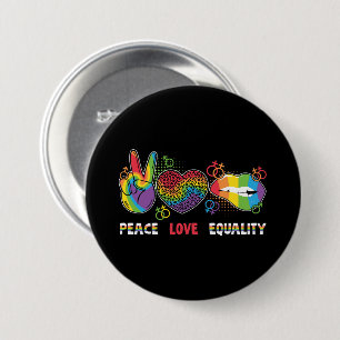 LGBTQ - Vrede, Liefde, Gelijkheid - Regenboog Kleu Ronde Button 7,6 Cm