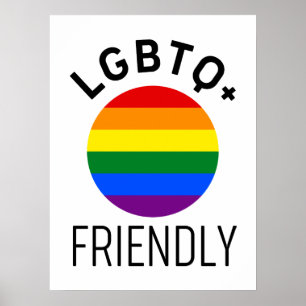lgbtq - vriendelijke vlag homoseksuele regenboog - poster