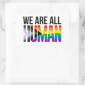 LGBTQ We zijn allemaal mensen Rechthoekige Sticker (Tas)