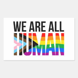 LGBTQ We zijn allemaal mensen Rechthoekige Sticker