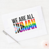 LGBTQ We zijn allemaal mensen Rechthoekige Sticker (Envelop)