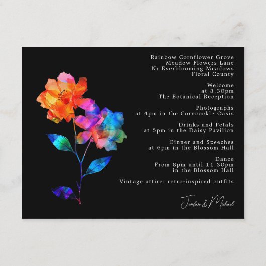 🌈 LGBTQ Wedding reception & photo Petals & Pride Informatiekaartje (Achterkant)