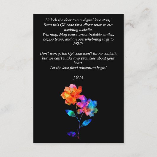 🌈 LGBTQ Wedding Website Address Petals & Pride  Informatiekaartje (Achterkant)