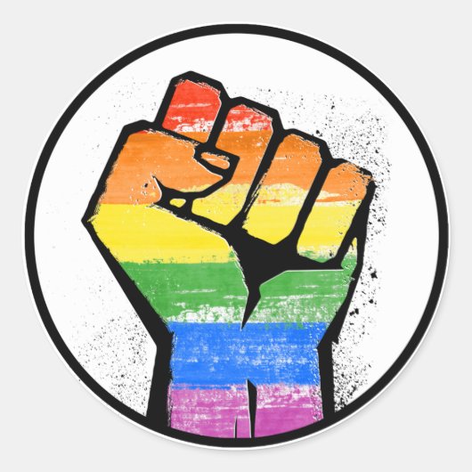 LGBTQ WEERSTAND - - RONDE STICKER (Voorkant)