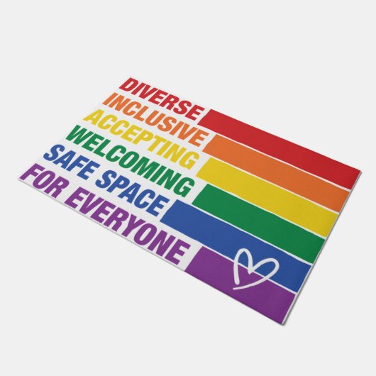 LGBTQ Welcome Mat - LGBT Doormat - Cute Doormat (Schuin)