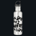 LGBTQ Wifey And Wifey For Lifey Custom Initials  Waterfles<br><div class="desc">Celebrate love with this stylish "Wifey And Wifey For Lifey" personalized water bottle. Perfect for LGBTQ  couples. Ideal for anniversaries,  pride celebrations or just to show love for your partner.</div>
