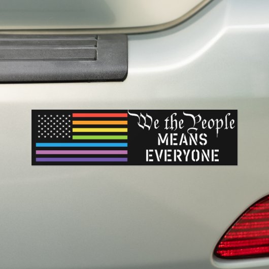 LGBTQ wij het volk betekent iedereen met de vlag Bumpersticker (Op auto)