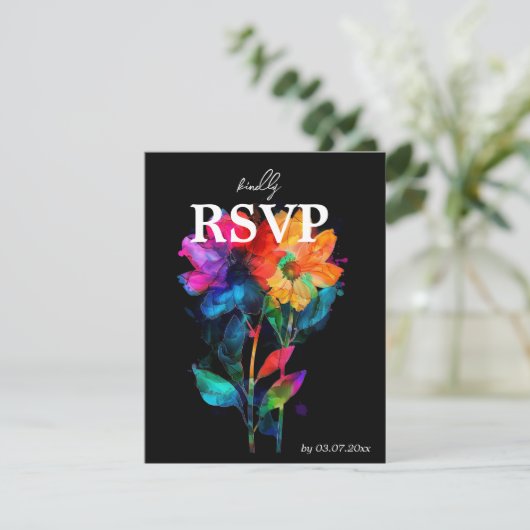 🌈 LGBTQ With menu and QR code Petals & Pride  (Staand voorkant)