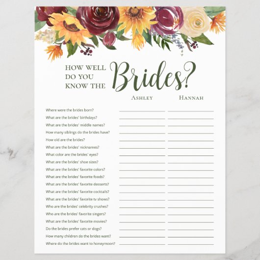 LGBTQ Zonnebloemen Vrijgezellenfeest Games Flyer (Voorkant)