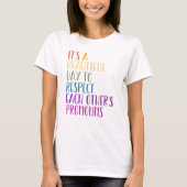 LGBTQA+ Pride maand regenboog vlag respecteren voo T-shirt (Voorkant)