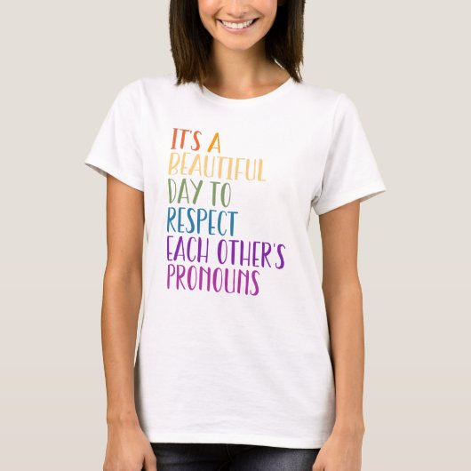 LGBTQA+ Pride maand regenboog vlag respecteren voo T-shirt (Voorkant)